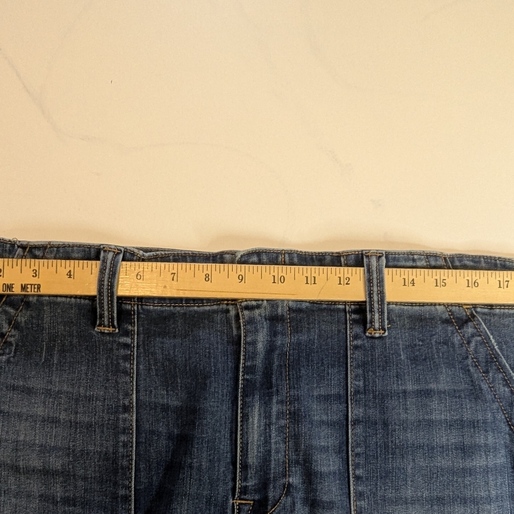 Seven7 Ulitity Denim Blue Mini Women's Skirt With Pockets, Size 14 - Picture 5 of 10